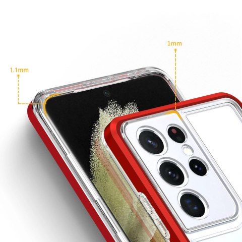 Clear 3in1 etui do Samsung Galaxy S23 Ultra silikonowy pokrowiec z ramką czerwone Clear 3in1 etui do Samsung Galaxy S23 Ultra silikonowy pokrowiec z ramką czerwone