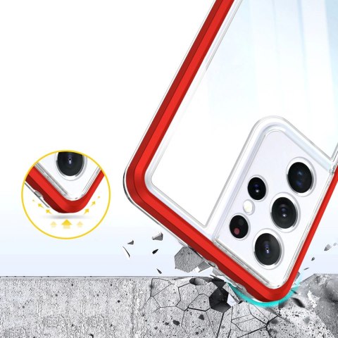 Clear 3in1 etui do Samsung Galaxy S23 Ultra silikonowy pokrowiec z ramką czerwone Clear 3in1 etui do Samsung Galaxy S23 Ultra silikonowy pokrowiec z ramką czerwone