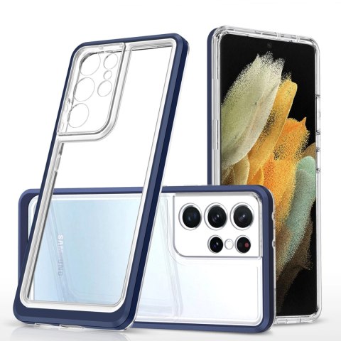 Clear 3in1 etui do Samsung Galaxy S23 Ultra silikonowy pokrowiec z ramką niebieskie Clear 3in1 etui do Samsung Galaxy S23 Ultra silikonowy pokrowiec z ramką niebieskie