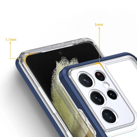Clear 3in1 etui do Samsung Galaxy S23 Ultra silikonowy pokrowiec z ramką niebieskie Clear 3in1 etui do Samsung Galaxy S23 Ultra silikonowy pokrowiec z ramką niebieskie