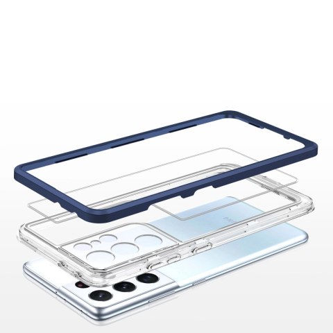 Clear 3in1 etui do Samsung Galaxy S23 Ultra silikonowy pokrowiec z ramką niebieskie Clear 3in1 etui do Samsung Galaxy S23 Ultra silikonowy pokrowiec z ramką niebieskie