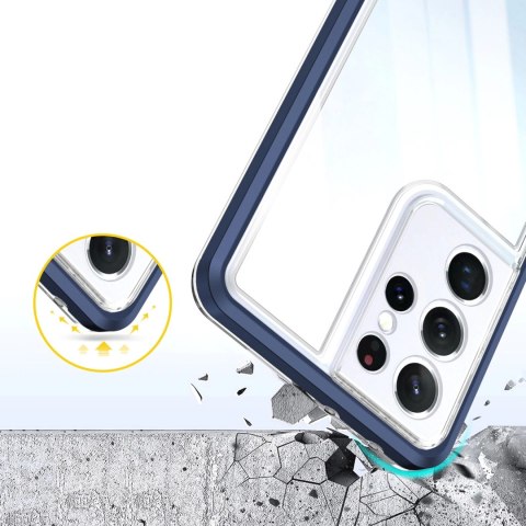 Clear 3in1 etui do Samsung Galaxy S23 Ultra silikonowy pokrowiec z ramką niebieskie Clear 3in1 etui do Samsung Galaxy S23 Ultra silikonowy pokrowiec z ramką niebieskie