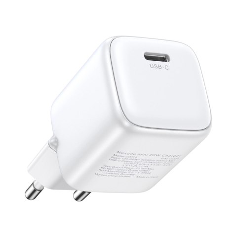 Ładowarka Ugreen Nexode mini CD318 15324 sieciowa GaN 20W USB-C PD 3.0 / QC 4.0 - biała