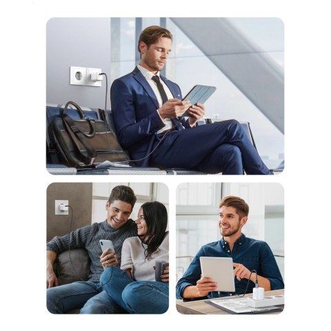 Ładowarka Ugreen Nexode mini CD318 15324 sieciowa GaN 20W USB-C PD 3.0 / QC 4.0 - biała