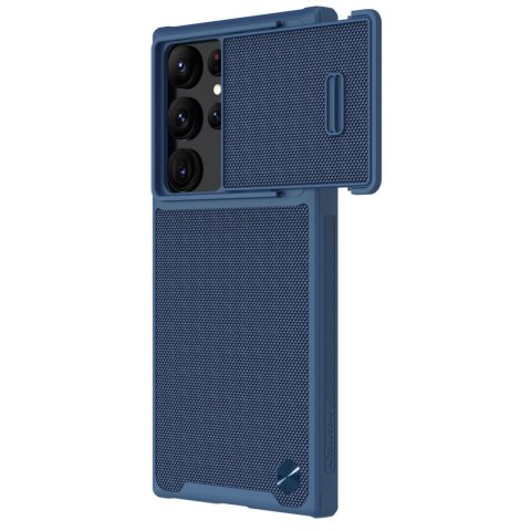 Nillkin Textured S Case etui Samsung Galaxy S22 Ultra pancerny pokrowiec z osłoną na aparat niebieskie