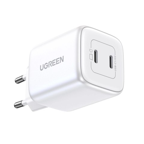 Szybka ładowarka GaN 2 x USB-C 45W QC PD Ugreen CD294 - biała Szybka ładowarka GaN 2 x USB-C 45W QC PD Ugreen CD294 - biała