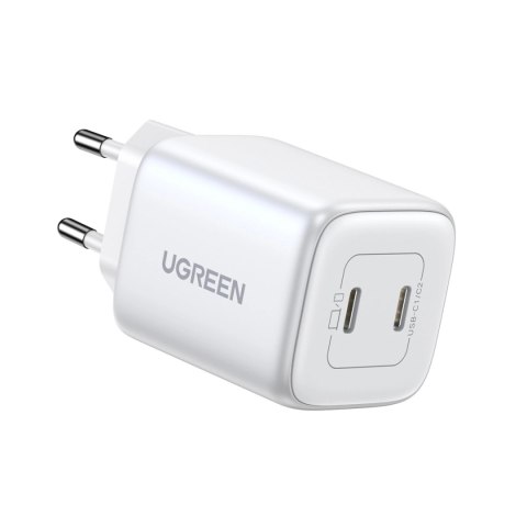 Szybka ładowarka GaN 2 x USB-C 45W QC PD Ugreen CD294 - biała Szybka ładowarka GaN 2 x USB-C 45W QC PD Ugreen CD294 - biała