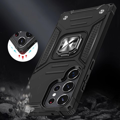 Wozinsky Ring Armor etui Samsung Galaxy S23 Ultra pancerny pokrowiec uchwyt magnetyczny ring czarne Wozinsky Ring Armor etui Samsung Galaxy S23 Ultra pancerny pokrowiec uchwyt magnetyczny ring czarne