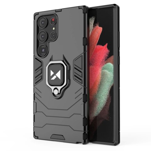 Wozinsky Ring Armor etui Samsung Galaxy S23 Ultra pancerny pokrowiec uchwyt magnetyczny ring czarne Wozinsky Ring Armor etui Samsung Galaxy S23 Ultra pancerny pokrowiec uchwyt magnetyczny ring czarne