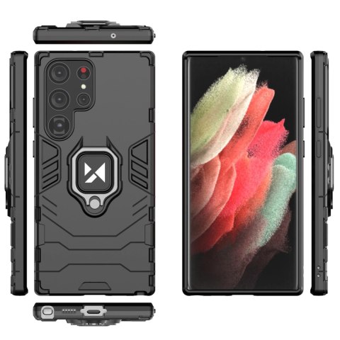 Wozinsky Ring Armor etui Samsung Galaxy S23 Ultra pancerny pokrowiec uchwyt magnetyczny ring czarne Wozinsky Ring Armor etui Samsung Galaxy S23 Ultra pancerny pokrowiec uchwyt magnetyczny ring czarne