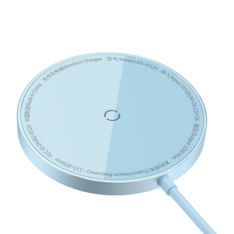 Baseus Simple Mini3 ładowarka magnetyczna MagSafe Qi 15W niebieska Baseus Simple Mini3 ładowarka magnetyczna MagSafe Qi 15W niebieska
