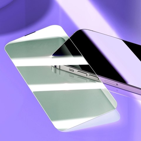 Baseus szkło hartowane do iPhone 14 Pro na cały ekran z filtrem Anti Blue Light i osłoną na głośnik 0.3mm + ramka montażowa Baseus szkło hartowane do iPhone 14 Pro na cały ekran z filtrem Anti Blue Light i osłoną na głośnik 0.3mm + ramka montażowa
