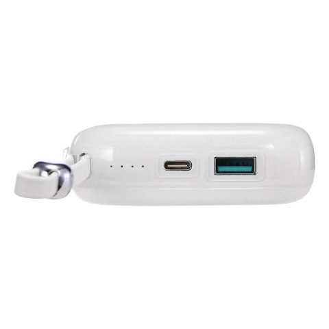 Joyroom powerbank 10000mAh Jelly Series 22.5W z wbudowanym kablem Lightning biały (JR-L003)