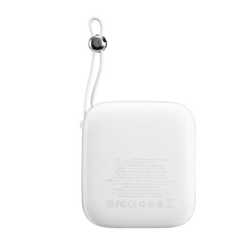 Joyroom powerbank 10000mAh Jelly Series 22.5W z wbudowanym kablem Lightning biały (JR-L003)