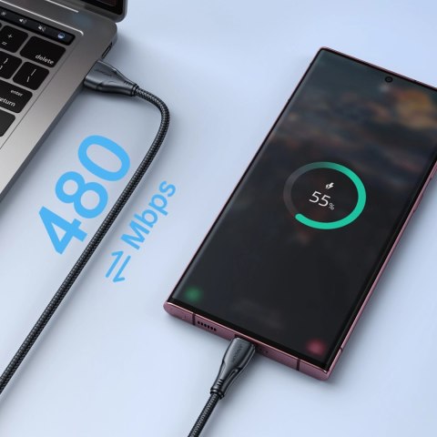 Kabel Joyroom Surpass Series A11 USB-A / USB-C 3A 1.2 m - czarny Kabel Joyroom Surpass Series A11 USB-A / USB-C 3A 1.2 m - czarny