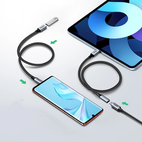 Kabel Ugreen US372 30205 USB-C - USB-C PD QC 100W 5A 10Gbps 1m - szary