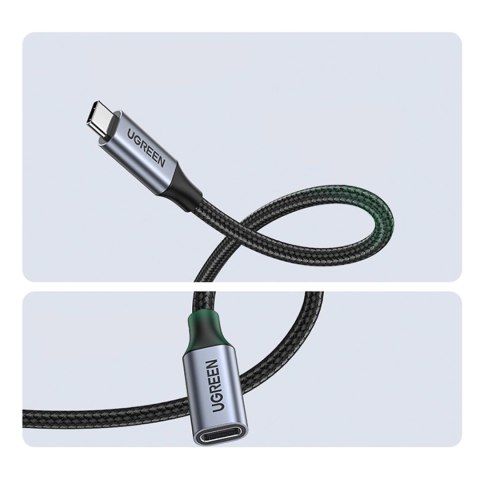 Kabel Ugreen US372 30205 USB-C - USB-C PD QC 100W 5A 10Gbps 1m - szary