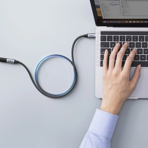 Kabel Ugreen US372 30205 USB-C - USB-C PD QC 100W 5A 10Gbps 1m - szary