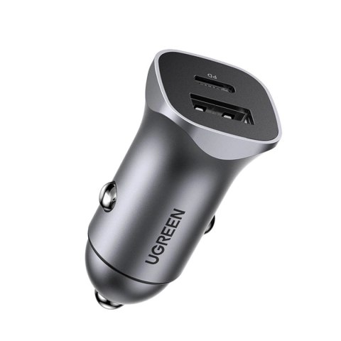 Ładowarka samochodowa Ugreen CD130 USB-A / USB-C 30W - szara