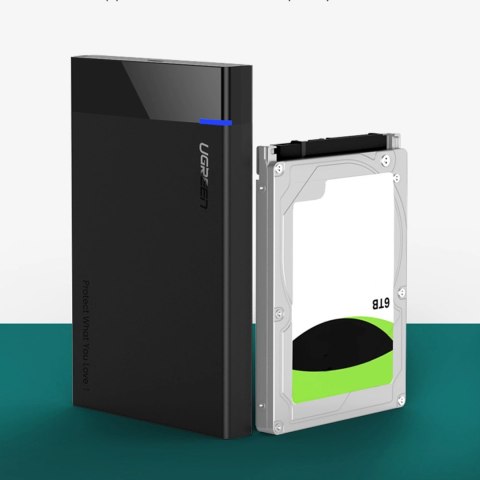 Ugreen adapter obudowa kieszeń na dysk SATA 2.5'' 6TB USB-C 3.0 czarny (US221)