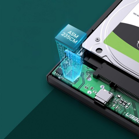 Ugreen adapter obudowa kieszeń na dysk SATA 2.5'' 6TB USB-C 3.0 czarny (US221)