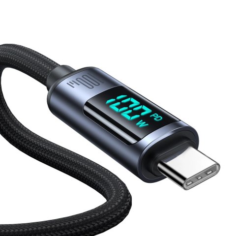 Kabel Joyroom Prism Series A16 USB-C / USB-C 100W 1.2m z wyświetlaczem LED - czarny Kabel Joyroom Prism Series A16 USB-C / USB-C 100W 1.2m z wyświetlaczem LED - czarny