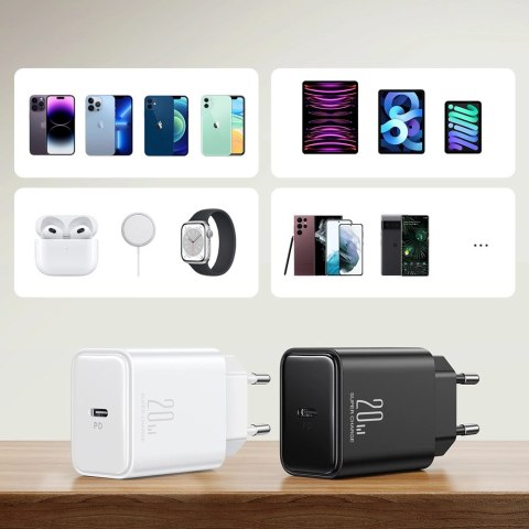 Ładowarka USB C 20W PD Joyroom JR-TCF06 z kablem USB C - Lightning - czarna Ładowarka USB C 20W PD Joyroom JR-TCF06 z kablem USB C - Lightning - czarna