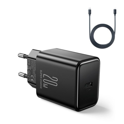Ładowarka USB C 20W PD Joyroom JR-TCF06 z kablem USB C - Lightning - czarna Ładowarka USB C 20W PD Joyroom JR-TCF06 z kablem USB C - Lightning - czarna