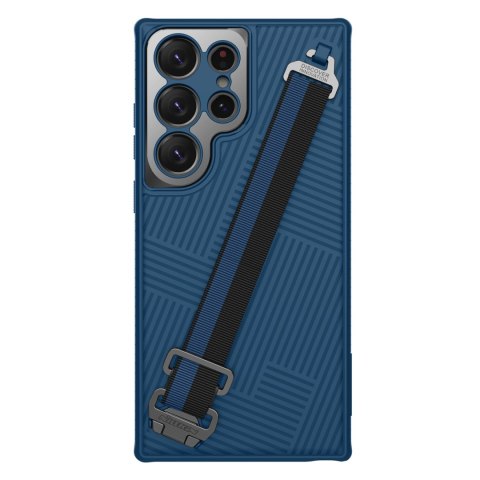 Nillkin Strap Case etui do Samsung Galaxy S23 Ultra pancerny pokrowiec z paskiem na rękę niebieskie Nillkin Strap Case etui do Samsung Galaxy S23 Ultra pancerny pokrowiec z paskiem na rękę niebieskie