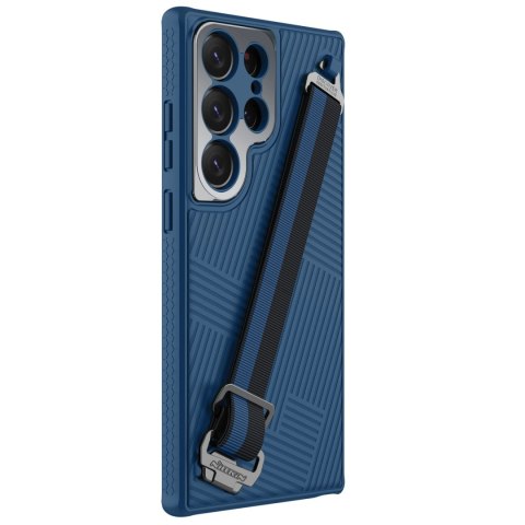 Nillkin Strap Case etui do Samsung Galaxy S23 Ultra pancerny pokrowiec z paskiem na rękę niebieskie Nillkin Strap Case etui do Samsung Galaxy S23 Ultra pancerny pokrowiec z paskiem na rękę niebieskie