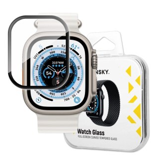 Wozinsky Full Glue Tempered Glass szkło hartowane do Apple Watch 49 mm 9H na cały ekran z czarną ramką