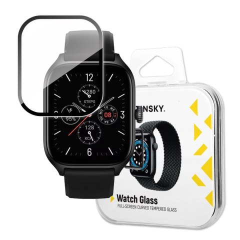 Wozinsky Full Glue Tempered Glass szkło hartowane do Xiaomi Amazfit GTS 4 9H na cały ekran z czarną ramką Wozinsky Full Glue Tempered Glass szkło hartowane do Xiaomi Amazfit GTS 4 9H na cały ekran z czarną ramką