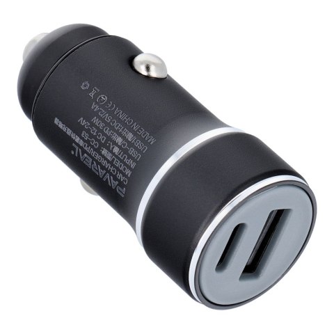 PAVAREAL ładowarka samochodowa USB A + Typ C PD 30W PA-CC53 czarna PAVAREAL ładowarka samochodowa USB A + Typ C PD 30W PA-CC53 czarna
