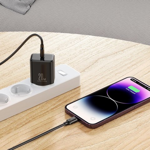 Ładowarka USB C 20W PD Joyroom JR-TCF06 - czarna Ładowarka USB C 20W PD Joyroom JR-TCF06 - czarna