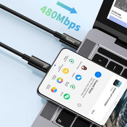 Kabel Baseus CAWJ040001 USB-C - USB-C 240W 480Mb/s 1m - czarny Kabel Baseus CAWJ040001 USB-C - USB-C 240W 480Mb/s 1m - czarny