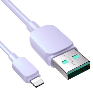 Kabel Joyroom Multi-Color Series A14 Lightning / USB-A 2.4A 1.2 m - fioletowy