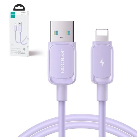 Kabel Joyroom Multi-Color Series A14 Lightning / USB-A 2.4A 1.2 m - fioletowy