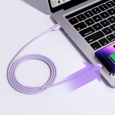 Kabel Joyroom Multi-Color Series A14 Lightning / USB-A 2.4A 1.2 m - fioletowy