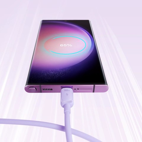 Kabel Joyroom Multi-Color Series A14 USB-C / USB-C 100W 1.2 m - fioletowy