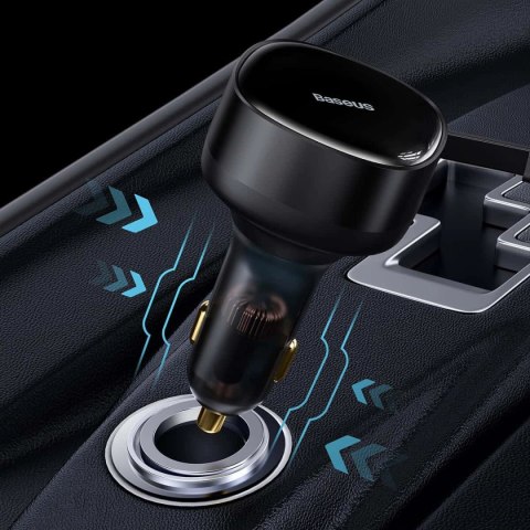 Ładowarka samochodowa 2w1 33W 2x USB C (męskie) Baseus Enjoyment - czarna Ładowarka samochodowa 2w1 33W 2x USB C (męskie) Baseus Enjoyment - czarna