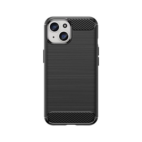 Elastyczne etui Carbon Case z wzorem karbon do iPhone 15 - czarne Elastyczne etui Carbon Case z wzorem karbon do iPhone 15 - czarne
