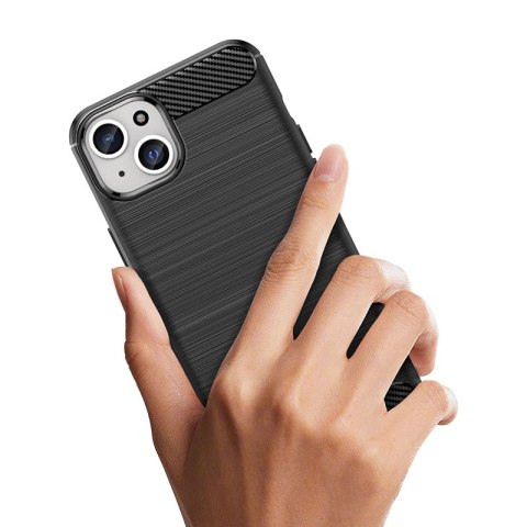 Elastyczne etui wzór karbon do iPhone 15 Plus Carbon Case - niebieskie Elastyczne etui wzór karbon do iPhone 15 Plus Carbon Case - niebieskie