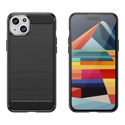 Elastyczne etui wzór karbon do iPhone 15 Plus Carbon Case - niebieskie Elastyczne etui wzór karbon do iPhone 15 Plus Carbon Case - niebieskie