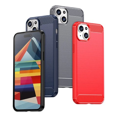 Elastyczne etui wzór karbon do iPhone 15 Plus Carbon Case - niebieskie Elastyczne etui wzór karbon do iPhone 15 Plus Carbon Case - niebieskie