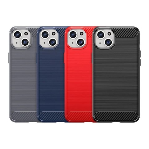 Elastyczne etui wzór karbon do iPhone 15 Plus Carbon Case - niebieskie Elastyczne etui wzór karbon do iPhone 15 Plus Carbon Case - niebieskie
