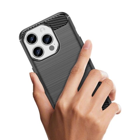 Elastyczne etui wzór karbon do iPhone 15 Pro Carbon Case - czarne Elastyczne etui wzór karbon do iPhone 15 Pro Carbon Case - czarne