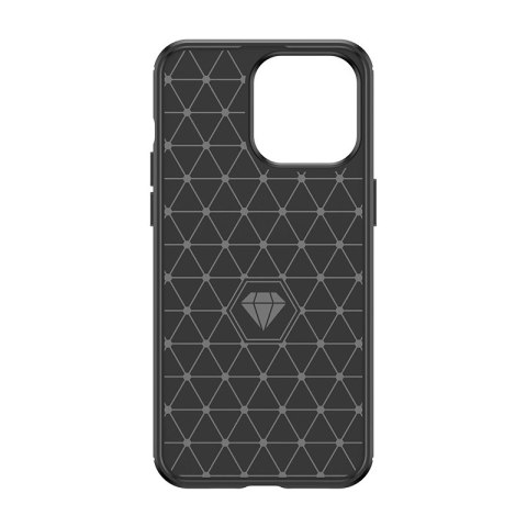 Elastyczne etui wzór karbon do iPhone 15 Pro Carbon Case - niebieskie Elastyczne etui wzór karbon do iPhone 15 Pro Carbon Case - niebieskie