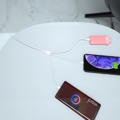 Kabel Dudao L8A-3in1 USB-A - USB-C / micro USB / Lightning 480Mb/s 1.2m - biały Kabel Dudao L8A-3in1 USB-A - USB-C / micro USB / Lightning 480Mb/s 1.2m - biały