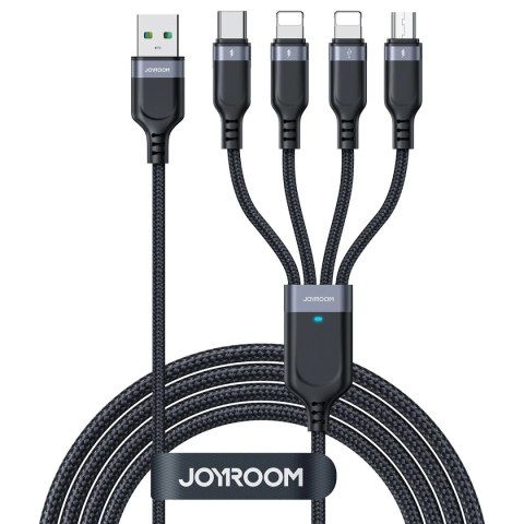 Kabel Joyroom Multi-Use Series S-A18 4w1 USB-A - USB-C / Lightning / Lightning / micro USB 1.2m - czarny Kabel Joyroom Multi-Use Series S-A18 4w1 USB-A - USB-C / Lightning / Lightning / micro USB 1.2m - czarny