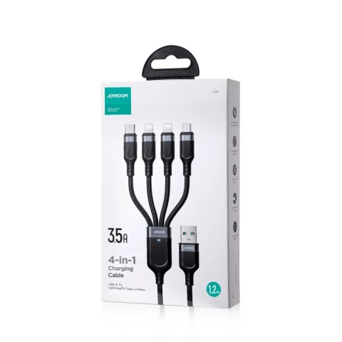 Kabel Joyroom Multi-Use Series S-A18 4w1 USB-A - USB-C / Lightning / Lightning / micro USB 1.2m - czarny Kabel Joyroom Multi-Use Series S-A18 4w1 USB-A - USB-C / Lightning / Lightning / micro USB 1.2m - czarny